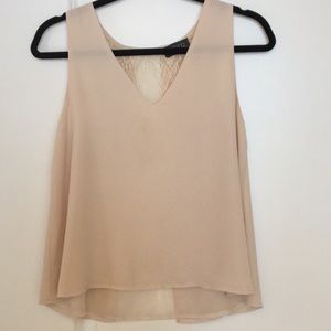 ASTR layered tank top with lace back